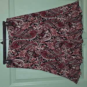 Cutest Paisley knit Skirt (Size M) by Briggs New York in red/black/white